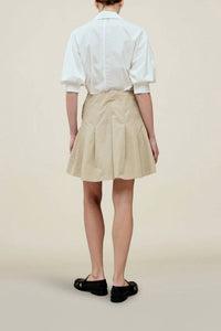 KALLMEYER Sutton Pleated Skirt in oyster - women's skirt - detail view