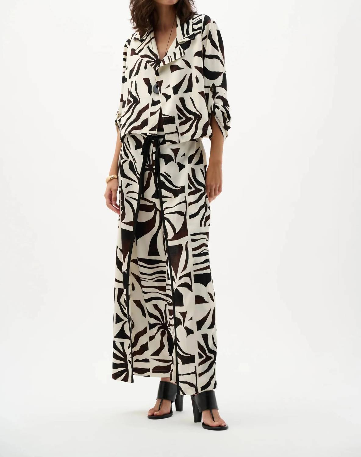 Joseph Ribkoff - Tropical Open Front Boxy Blazer