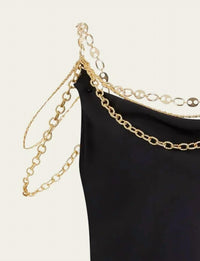Rabanne - Chain-strap Silk Cowl-neck Top