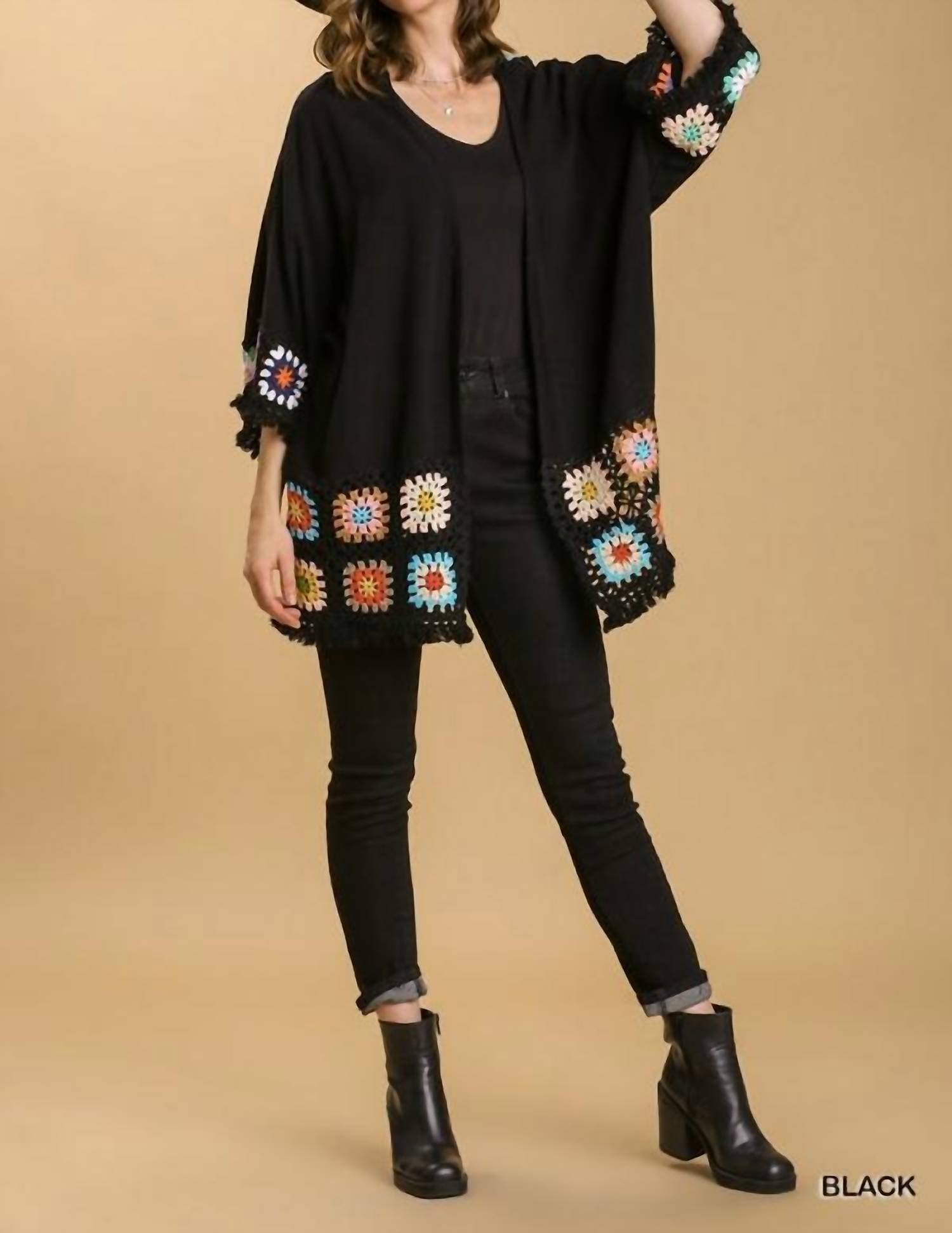Umgee - Crochet Patchwork Squares Kimono
