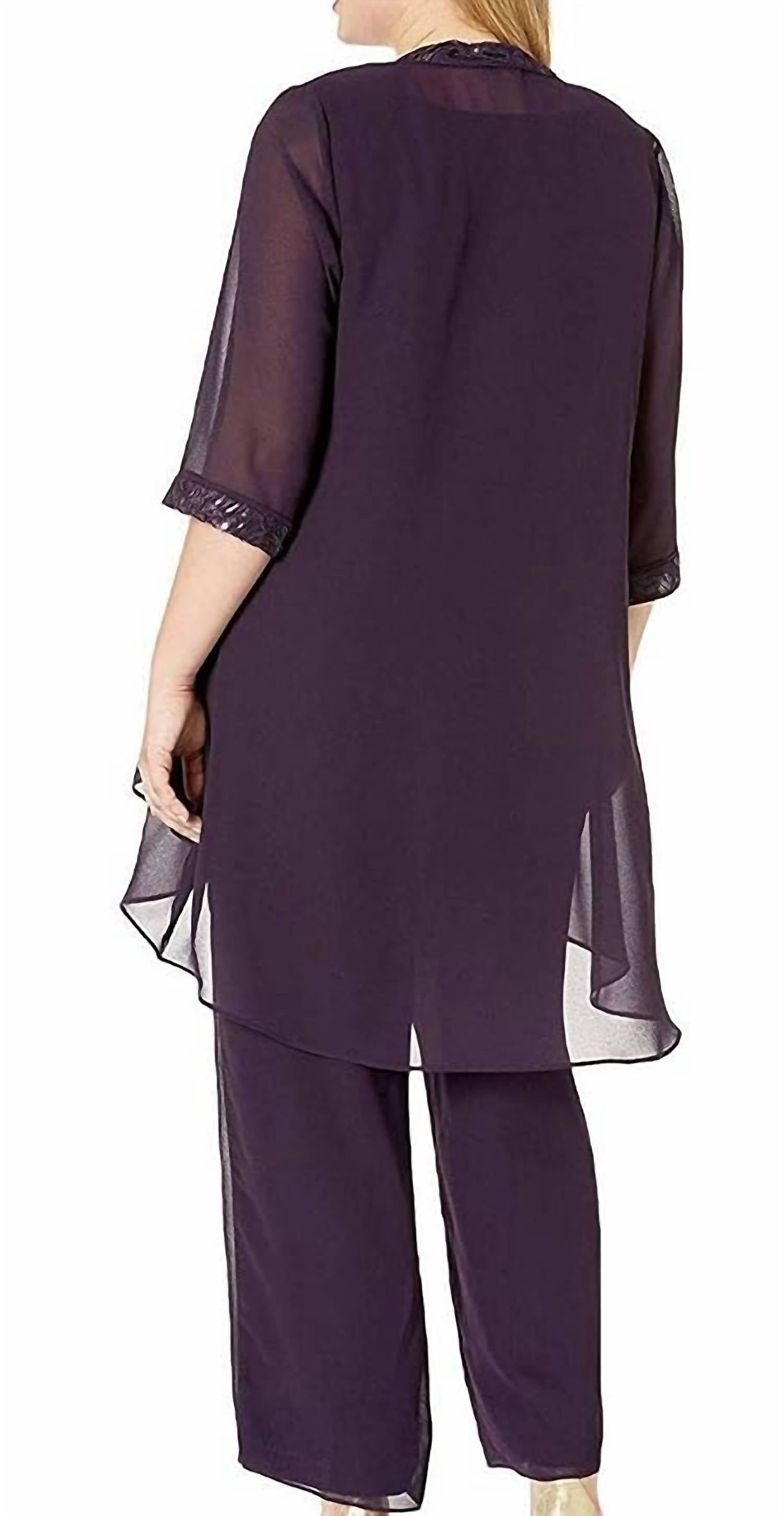Le Bos - Pleated Charmeuse Trim Pant Set