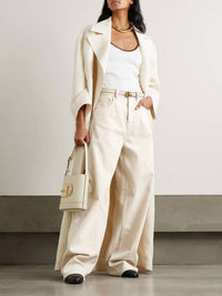Gucci Pre-loved Patent Leather Trimmed Paneled High Rise Jean in cream denim - women's jeans - alternate view