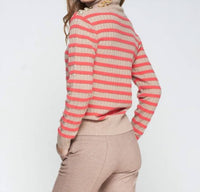 Vilagallo Sweater in beige and red - women's sweater - alternate view