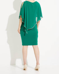 Joseph Ribkoff - Sheath Ruched Cape Dress