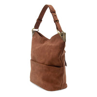 Joy Susan Women's Darcy Pocket Bucket Bag in russet - women's bag - detail view