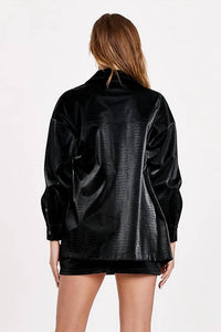 Dear John Denim - Yara Faux Leather Shirt Jacket