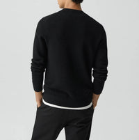 Theory Maden Crewneck Sweater in black - men's sweater - detail view