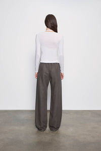 Enza Costa - FINE SUPIMA COTTON LONG SLEEVE BOATNECK TOP