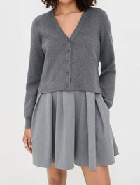 STAUD Milo Long Sleeve Mini Dress in static - women's dress