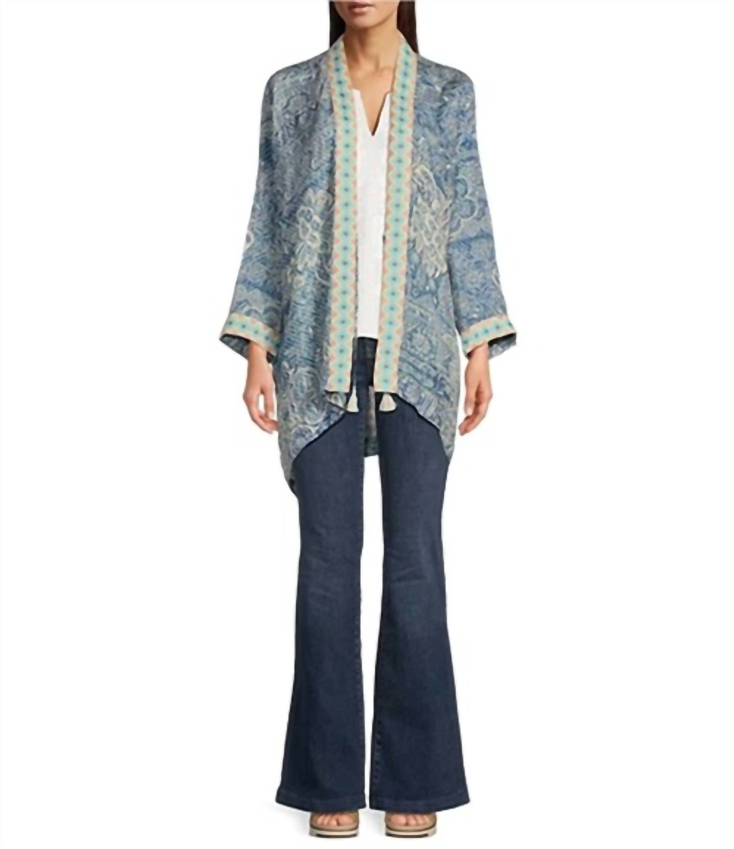 Johnny Was - DOLCE EMBROIDERED CUPRO-WOVEN KIMONO