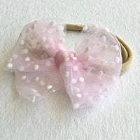 A Little Lacey Baby Bow Headband in pink - kids' accessory