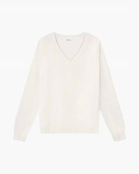 Minnie Rose - Cashmere Frayed Edge V Neck Sweater