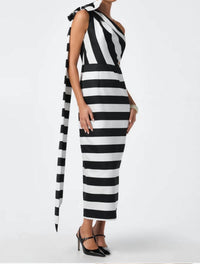 Trina Turk Romance Midi Dress in black white - women's dress - alternate view