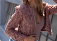 Dress Forum - Woven Open Front Jewel Blazer