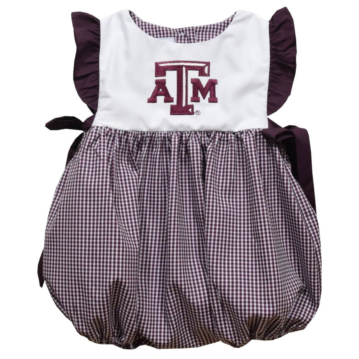 Vive La Fete - Girl's Texas A&m Aggies Embroidered Gingham Bubble