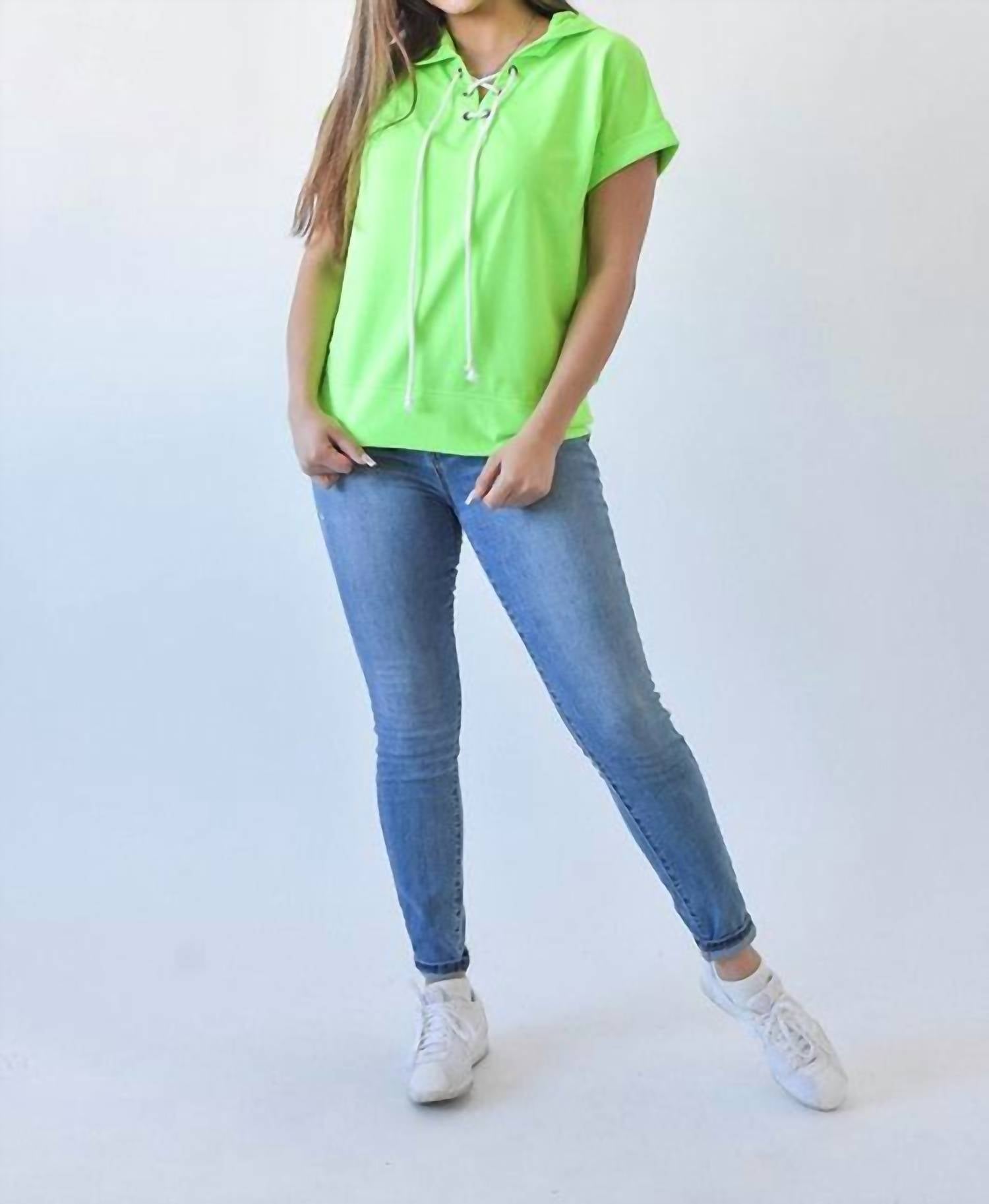 Sew In Love - Neon Short Sleeve Hoodie