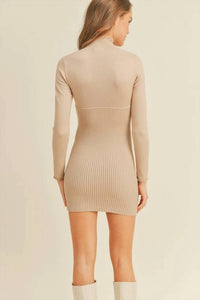 Klesis - Long Sleeve Bodycon Sweater Dress