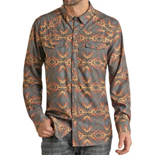 Rock & Roll Denim - Aztec Ripstop Tek-western Snap Shirt