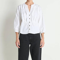 Nation LTD Amelia Ruffle Shirt in porcelain 1 - women's blouse