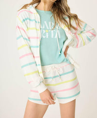 Pj Salvage - Limes Sunshine Stripe Full Zip Hoodie
