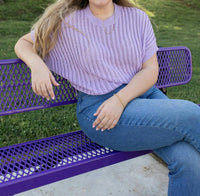 ee:some Dreams Knit Short Sleeve Top in lavender - women's blouse