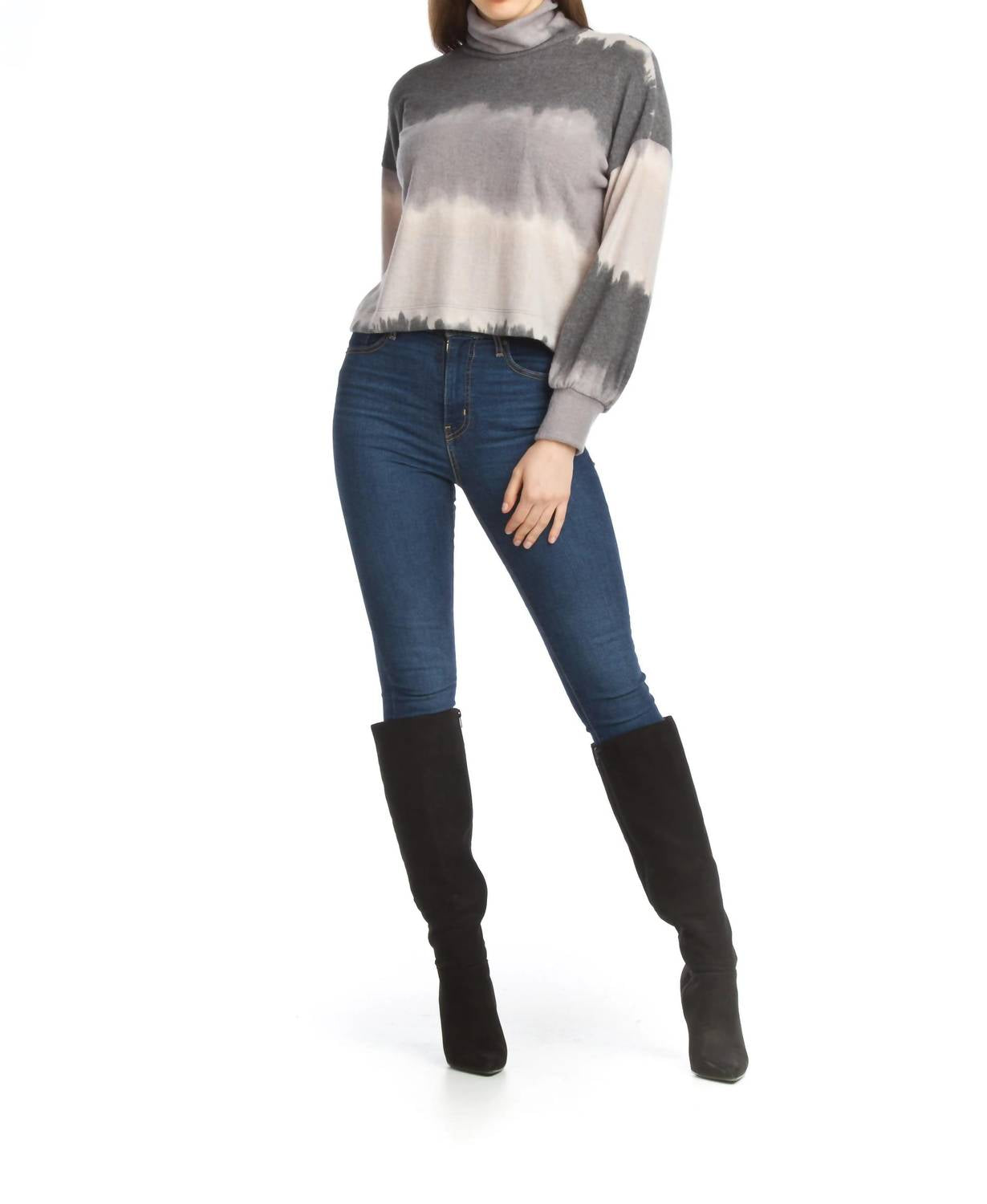 Papillon - Tie Dye Stripe Turtleneck Sweater