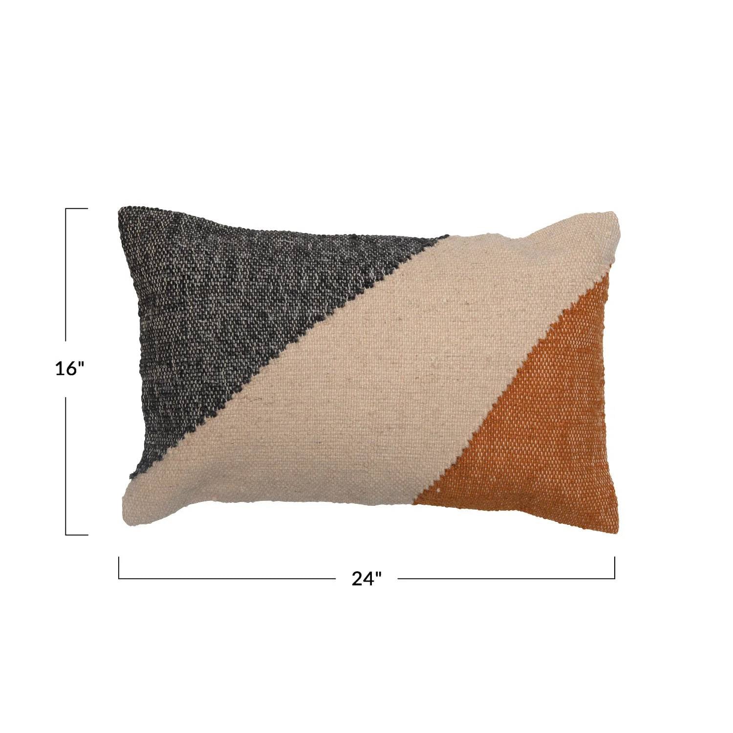 Creative Co-Op - Woven Cotton Blend Lumbar Pillow