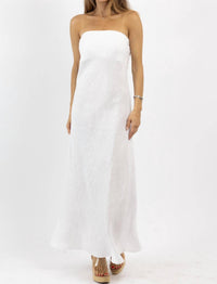 Olivaceous - Jasper Linen Strapless Dress