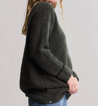 Barefoot Dreams - Cozy Chic Ribbed Sweater With Blanket Stitch