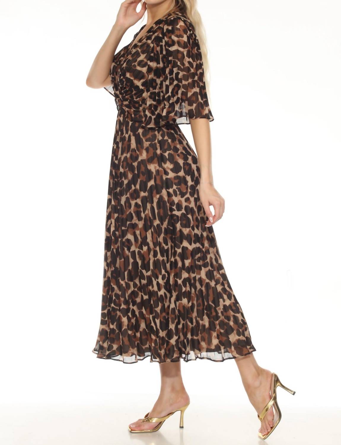 Joseph Ribkoff - Animal Print Chiffon Midi Fit & Flare Dress