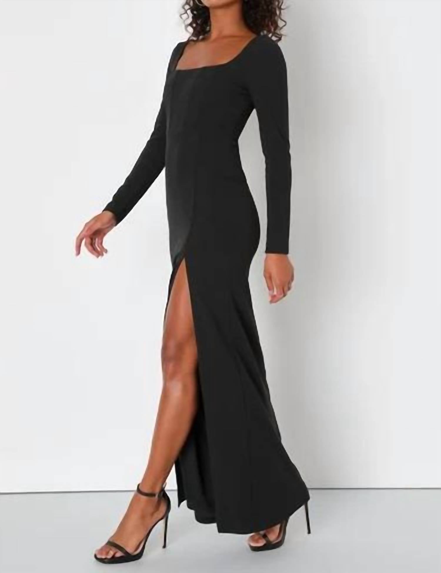 Lulus - Regal Stunner Long Sleeve Corset Maxi Dress