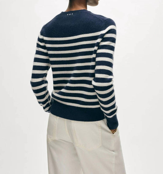 White + Warren - Cashmere Striped Crewneck Sweater