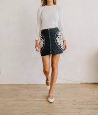 LOVE THE LABEL Ayla Skirt in black - women's skirt - detail view