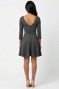 Ali Ro - Snakeskin Print 3/4-sleeve Fit And Flare Dress