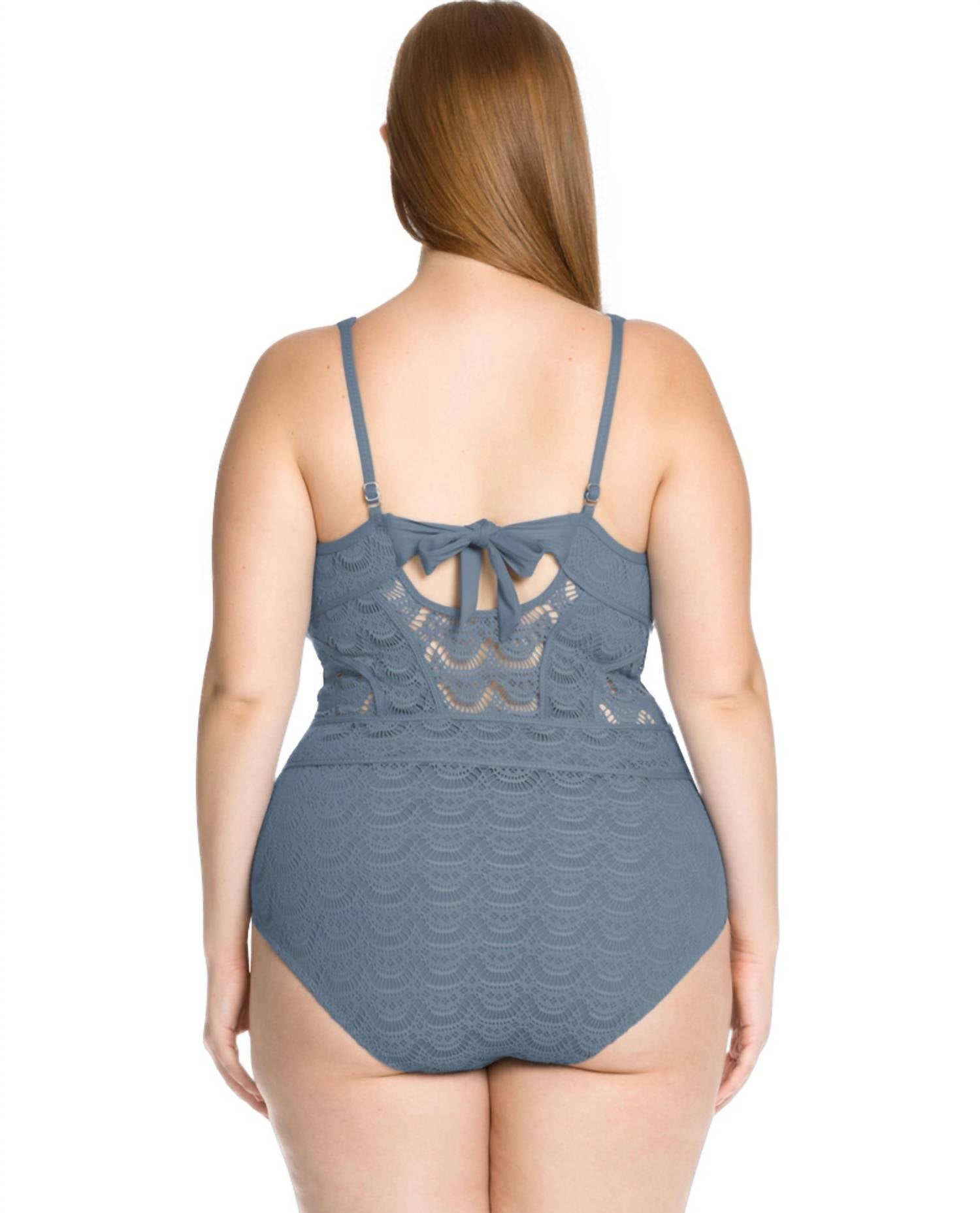Becca - Color Play Lace High Neck One Piece Swimsuit - Plus