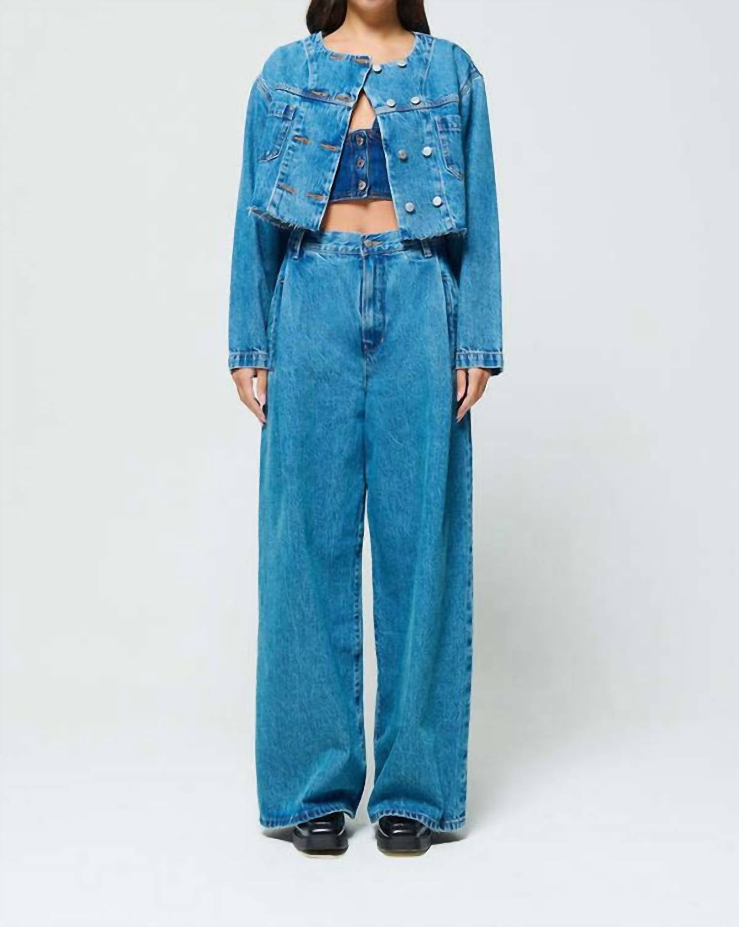 Etica - Raven Pleated Wide Leg Jean