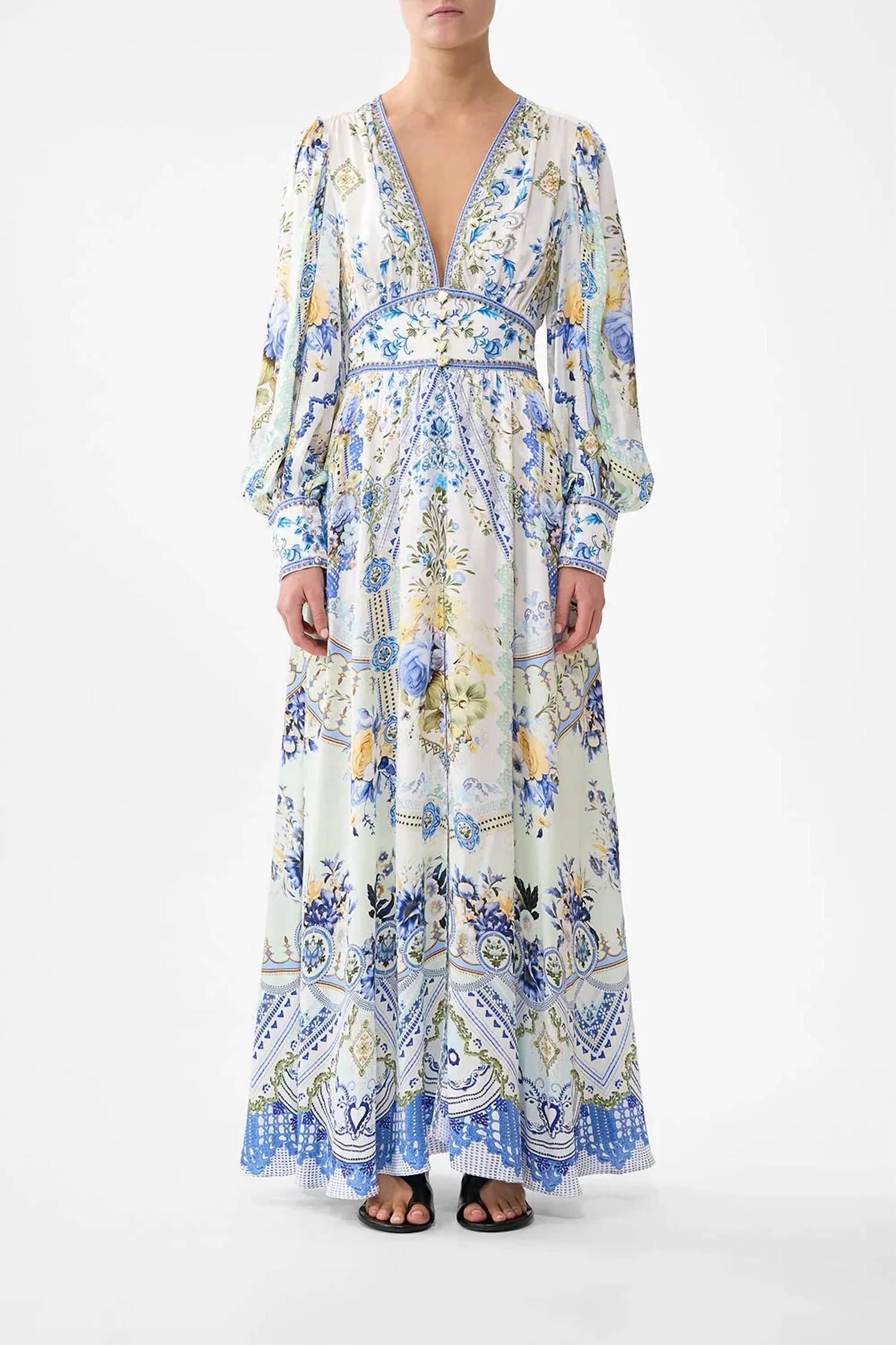 Camilla - Shaped Waistband Maxi Dress