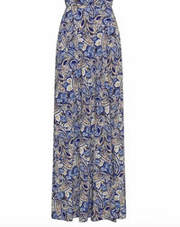 KIVARI Dakota Watercolor Paisley Dress in blue tan white - women's dress - view 4