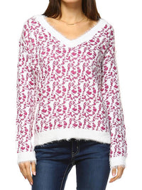 White Mark - Women's Leopard Sweater