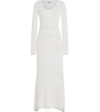 Matthew Bruch - Striped Mesh Handkerchief Midi Dress