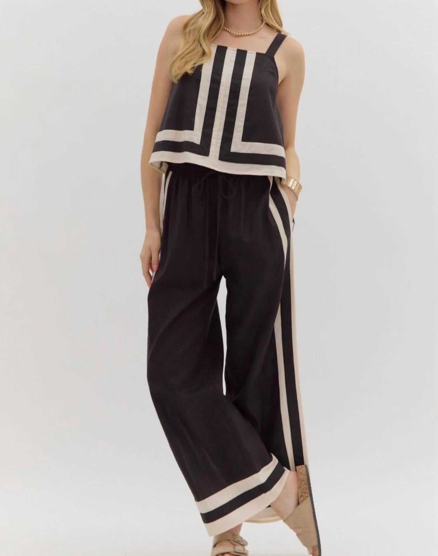 entro Nora Pull-on Pants in black - women's pants - detail view