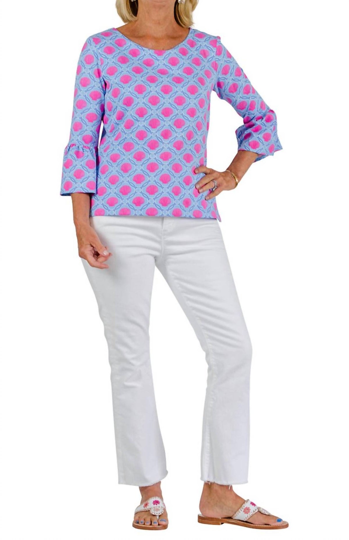 Sailor - Sailor - Haley Bamboo Circles Shell Print Top