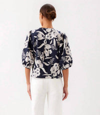 Karen Kane - Puff Sleeve Button Front Top
