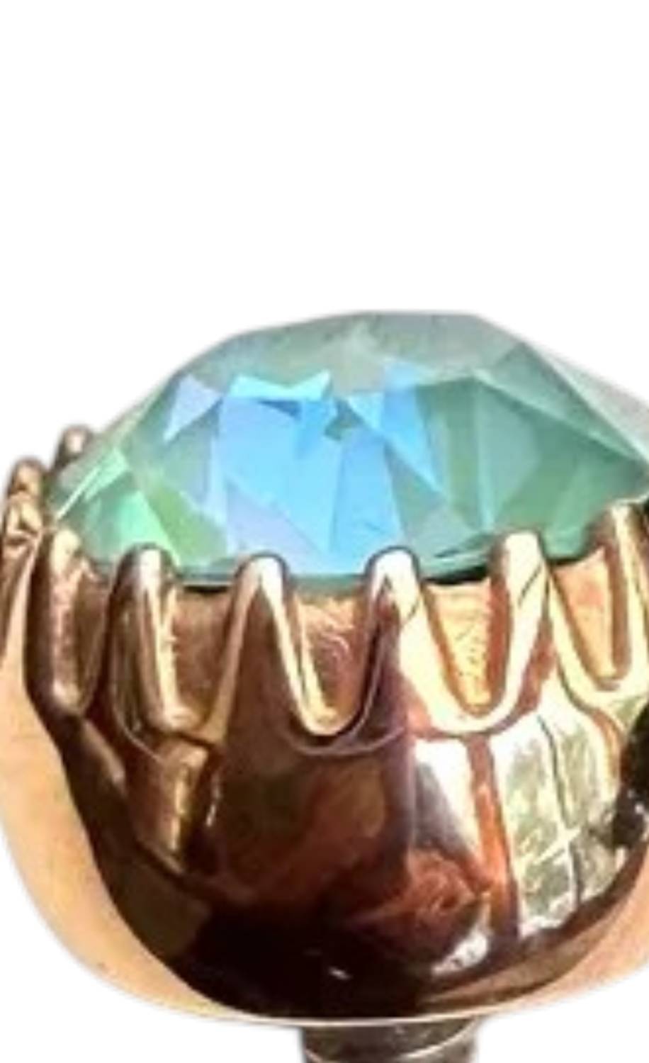Qudo Women's London Big 10.5mm Jewelry Topper in silky sage delight rose gold - women's jewelry - detail view