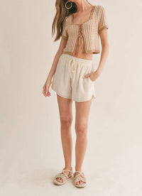 Sage The Label - Amore Lace Up Front Crop Sweater