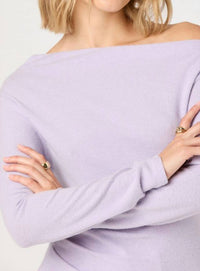 ASTR Miah Off-the-shoulder Top in lilac - women's long sleeve top - view 5