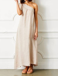 Dylan - Suzy D Siena Linen One Shoulder Dress
