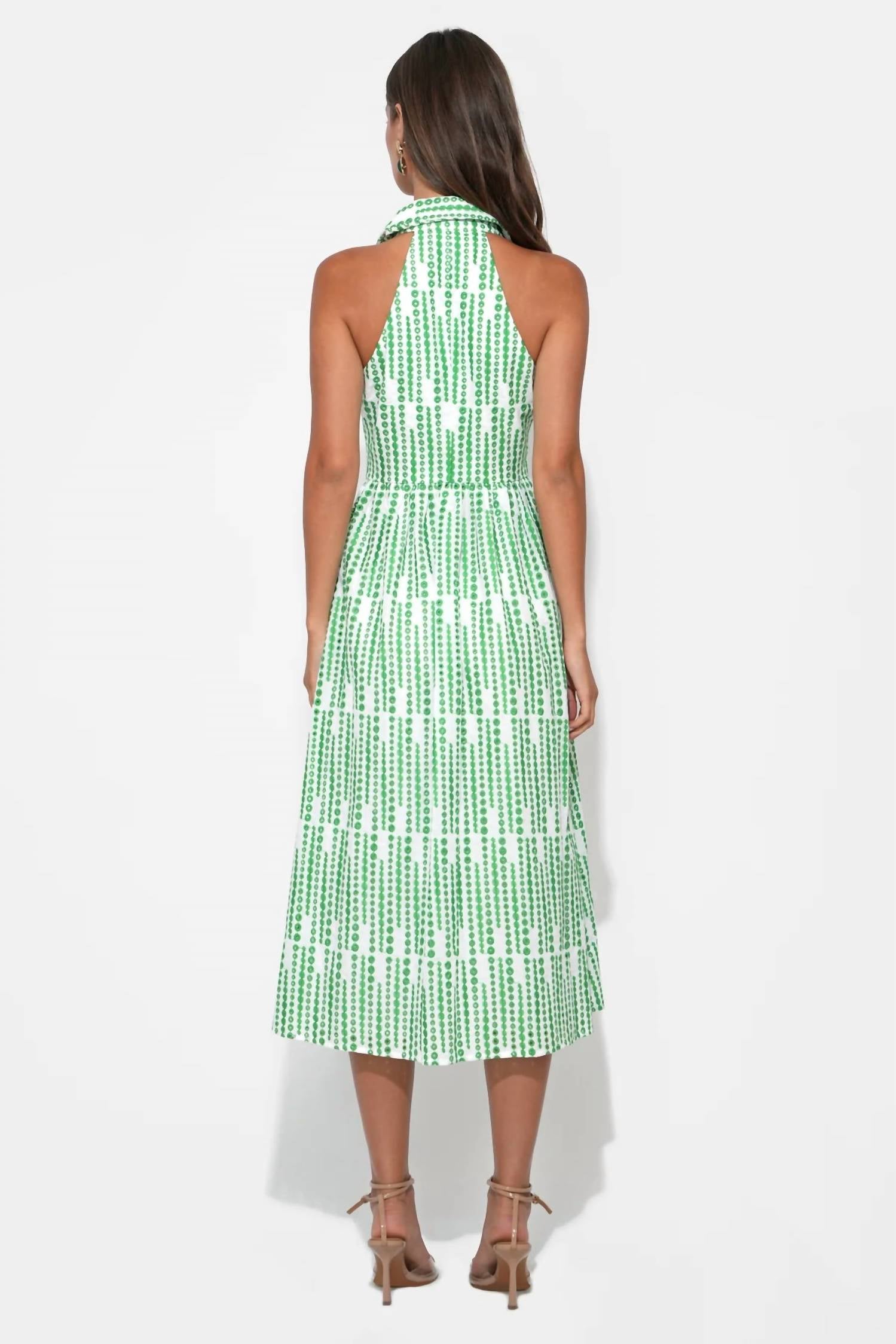 Adelyn Rae - Ruby Halter Embroidered Midi Dress
