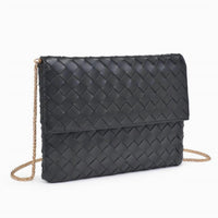 Urban Expressions Women's Woven Clutch Crossbody Bag in black - women's bag - detail view