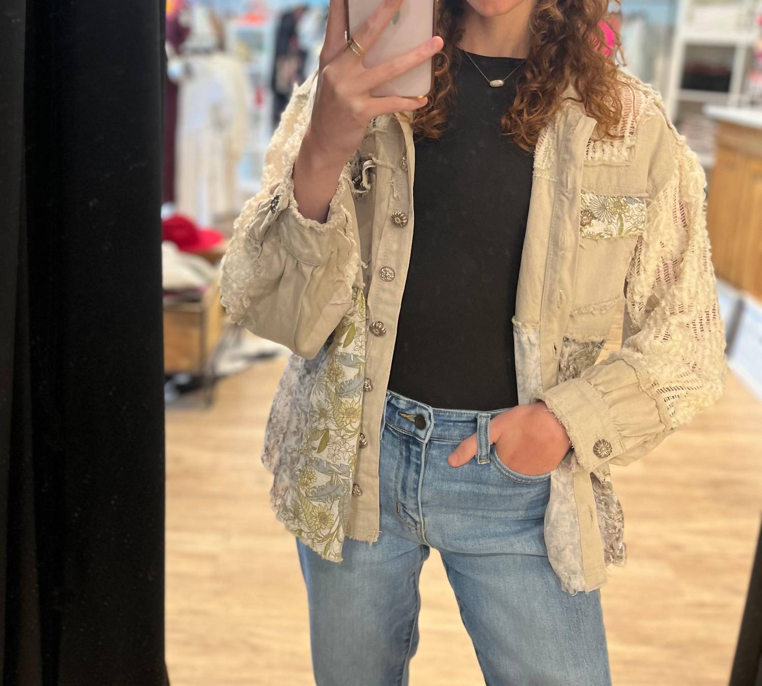 Pol - Lucy Long Sleeve Button Front Jacket